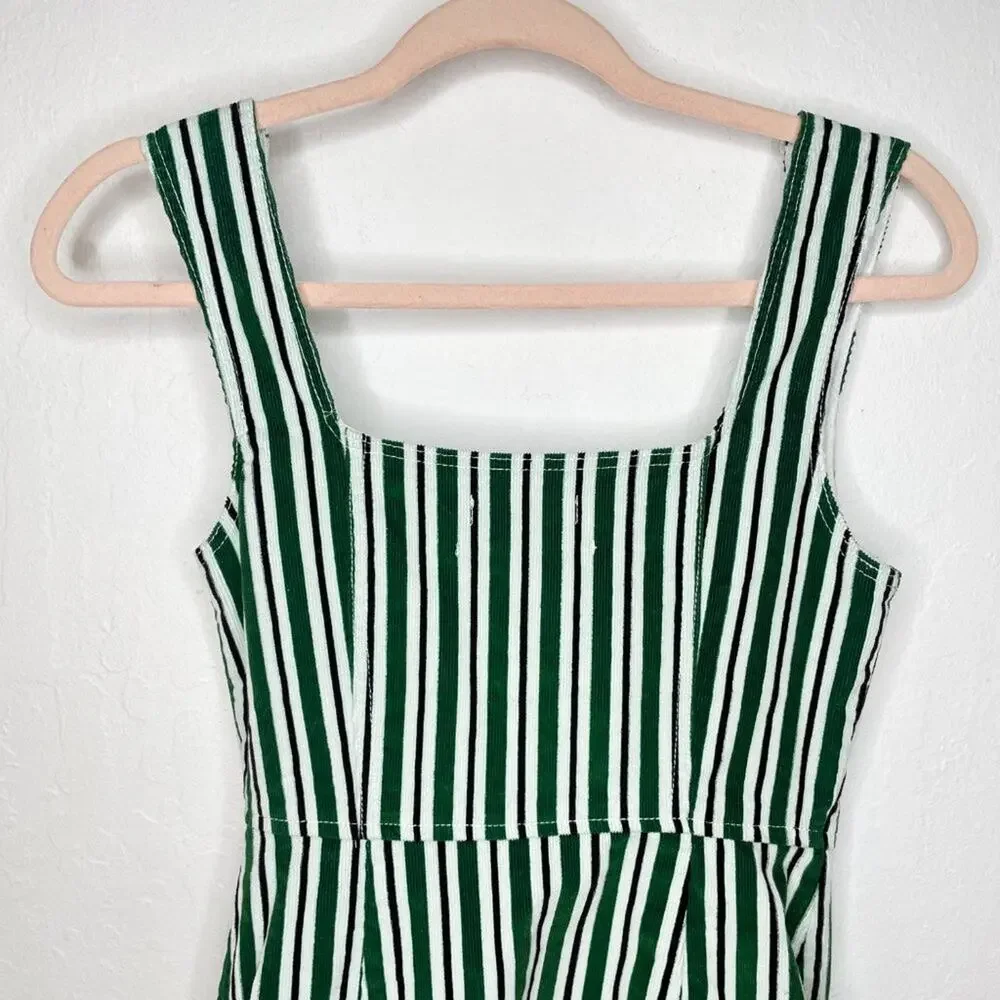 Urban Outfitters Sleeveless Striped Corduroy Snap Front Mini Jumper Dress Size 0